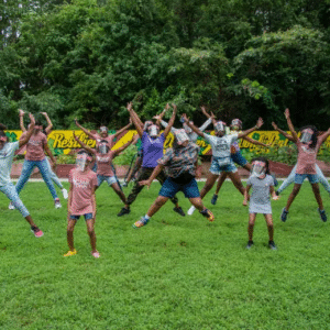During school holidays kids are taken out for holiday camp to keep them busy and off the streets